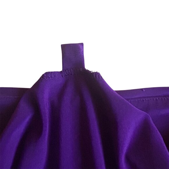 Lauren Ralph Lauren Purple Ruched Sheath Dress Size 10 Cowl Neck Cocktail Midi - Picture 7 of 7